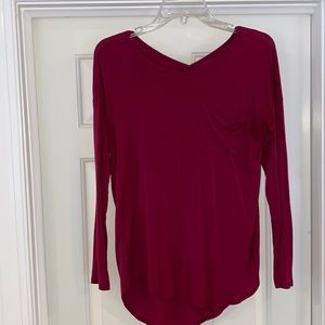 Burgundy Sweet Tea’s by Pink Rose cross-back shirt